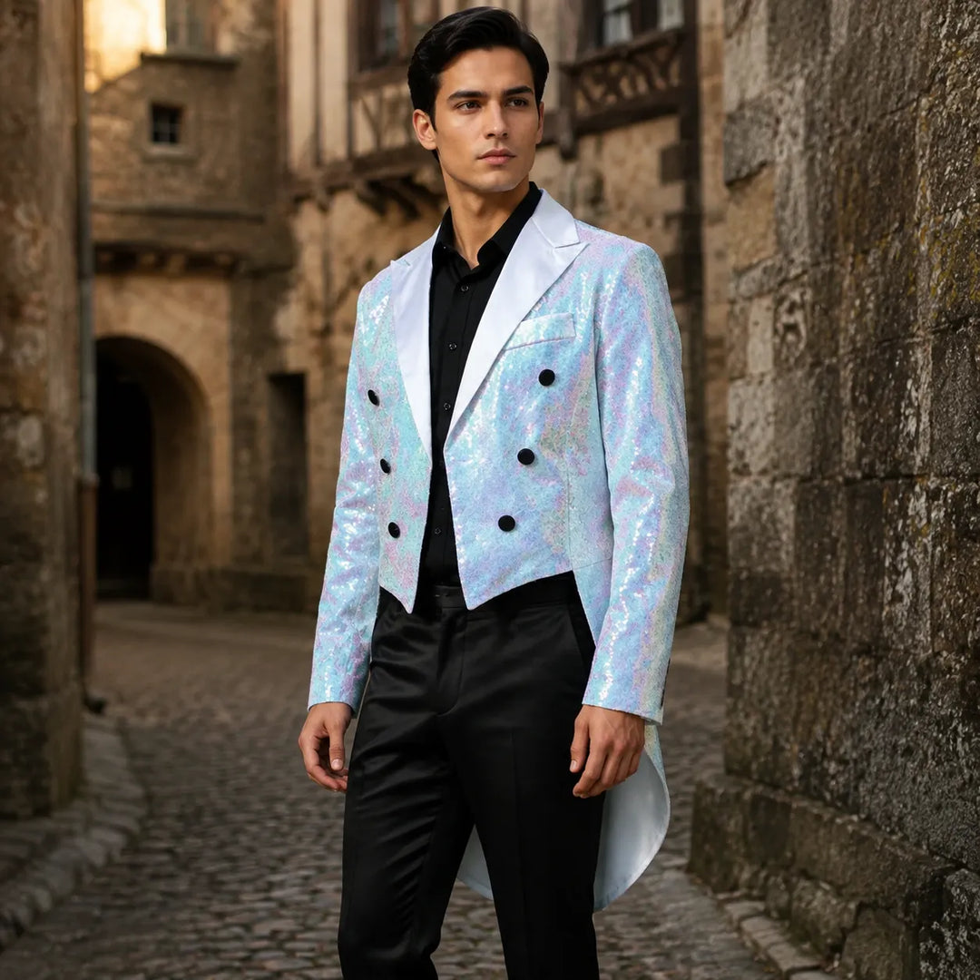 Iridescent Sequined Steampunk Coat