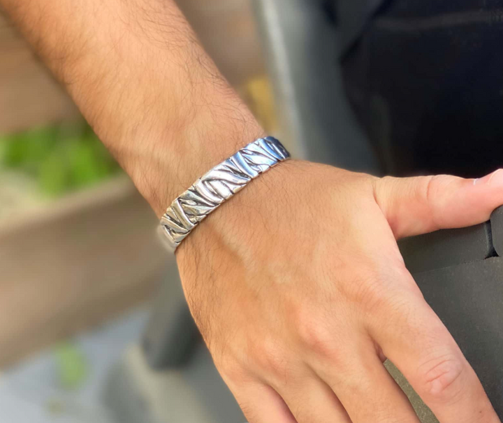 Irregular Steampunk Silver Bracelet fashion