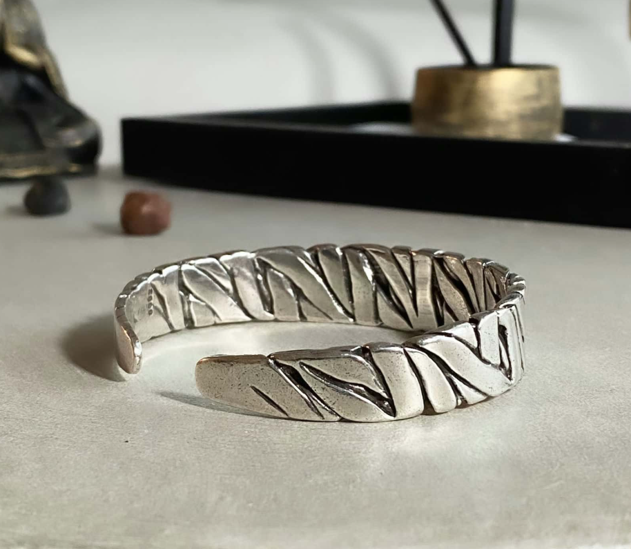 Irregular Steampunk Silver Bracelet tendance