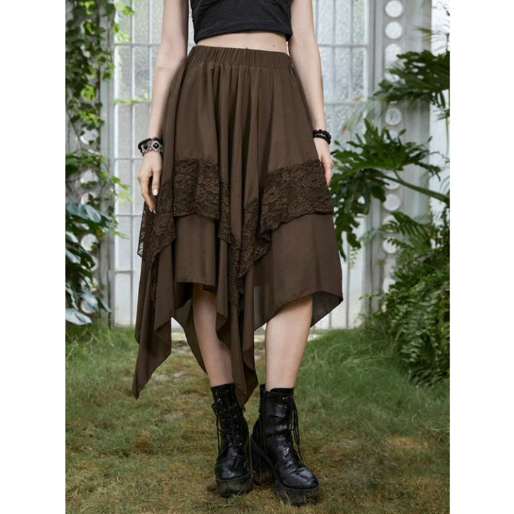 Irregular Steampunk Summer Skirt flowing