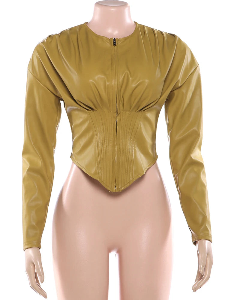 Irregular Zippered Steampunk Jacket chic