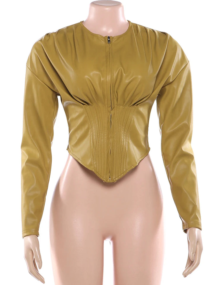 Irregular Zippered Steampunk Jacket chic