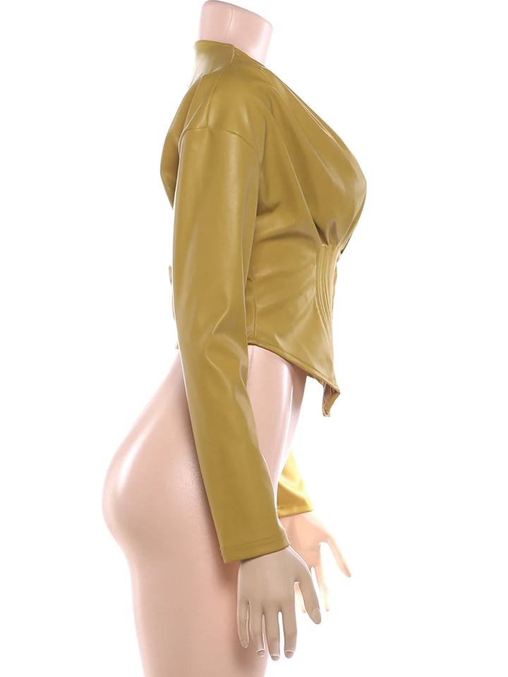 Irregular Zippered Steampunk Jacket vintage