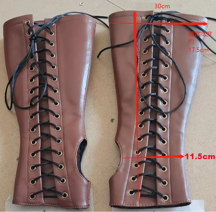 Lace-Up Cuff Gloves Medieval Steampunk Armor unique