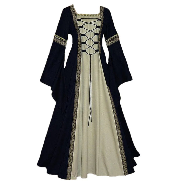 Lace-up Steampunk Medieval Dress Black