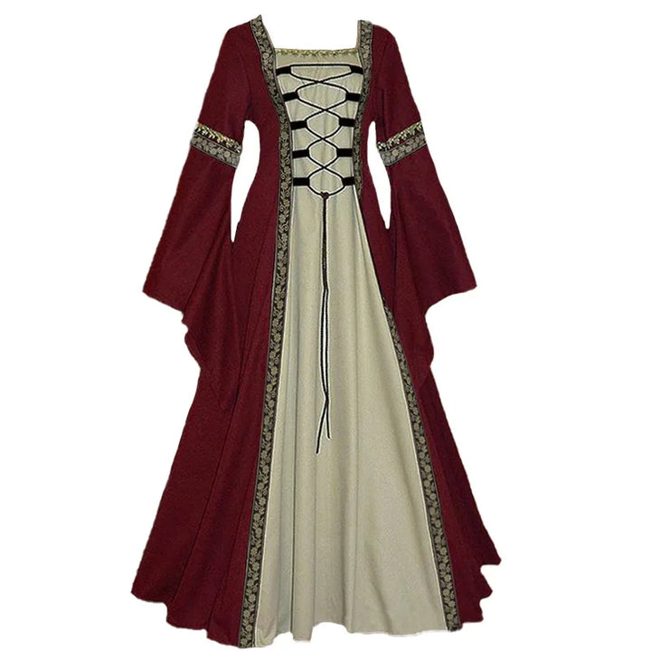 Lace-up Steampunk Medieval Dress Red