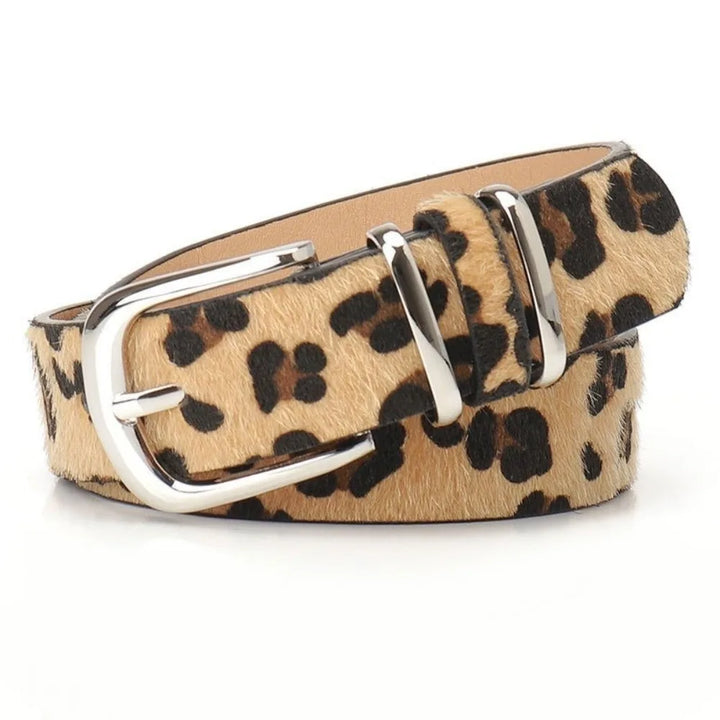 Leopard-print Steampunk Belt Beige