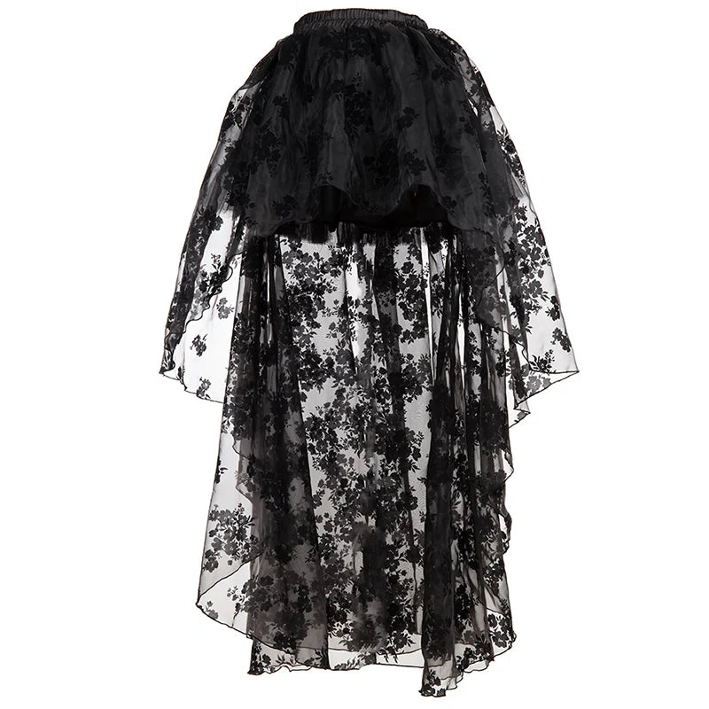 Lightweight Floral Steampunk Skirt chic