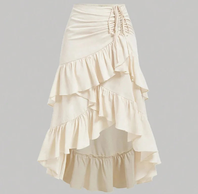 Lightweight Steampunk Ruffled Skirt feminine