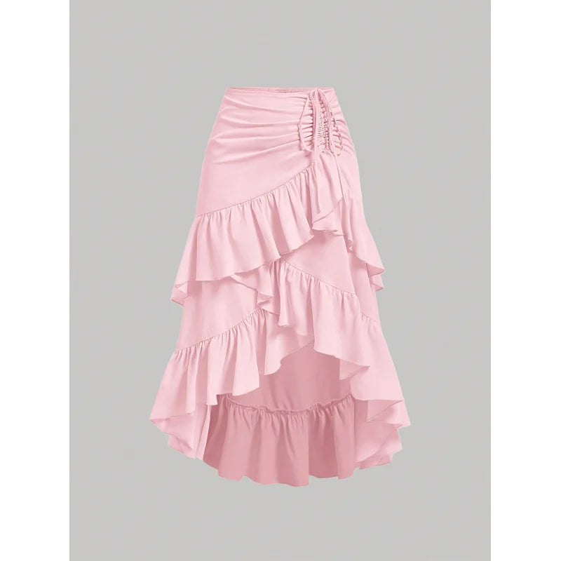 Lightweight Steampunk Ruffled Skirt graceful