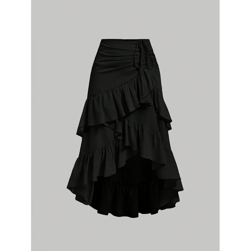 Lightweight Steampunk Ruffled Skirt playful