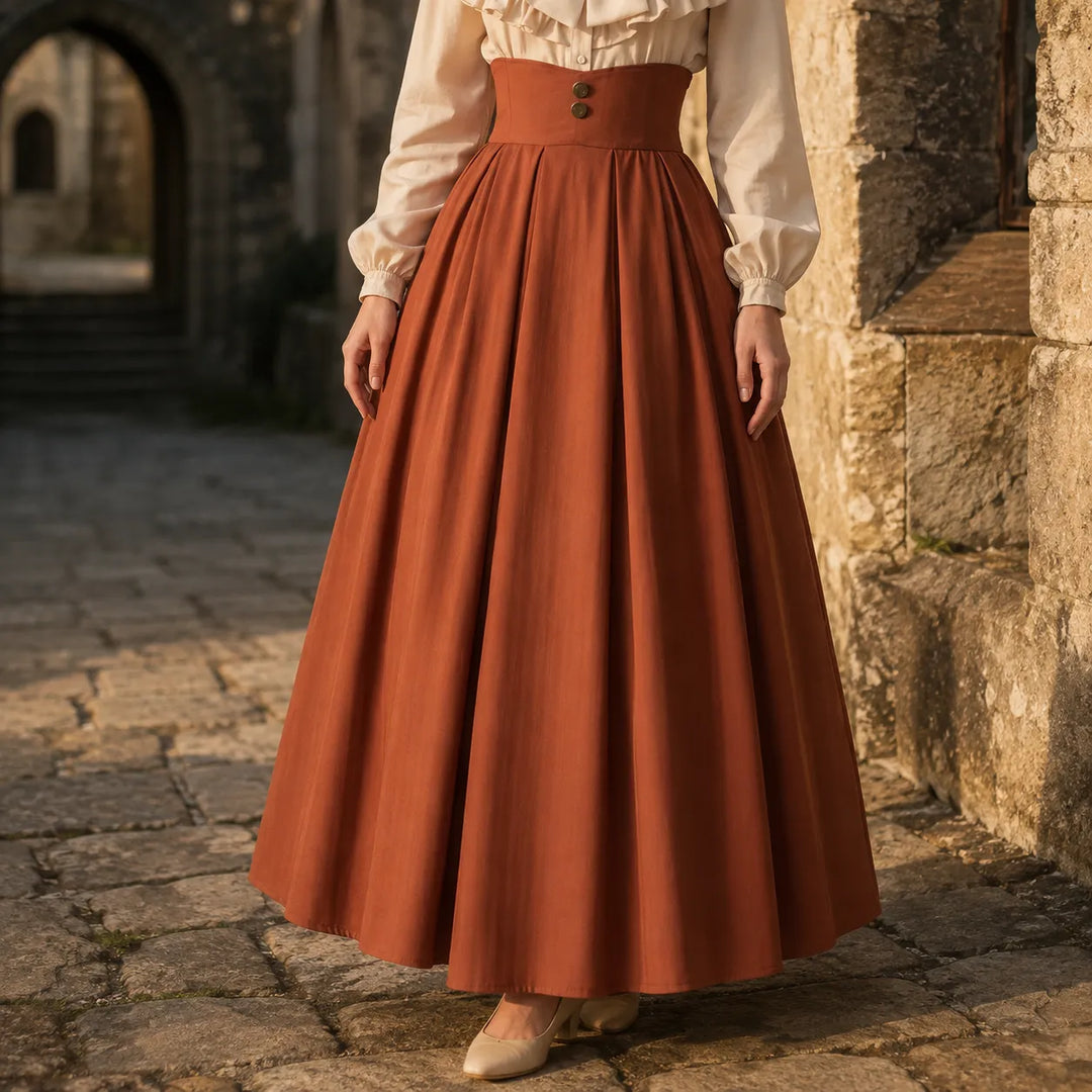 Long Minimalist Vintage Steampunk Skirt