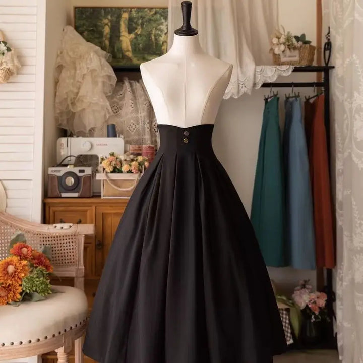 Long Minimalist Vintage Steampunk Skirt refined