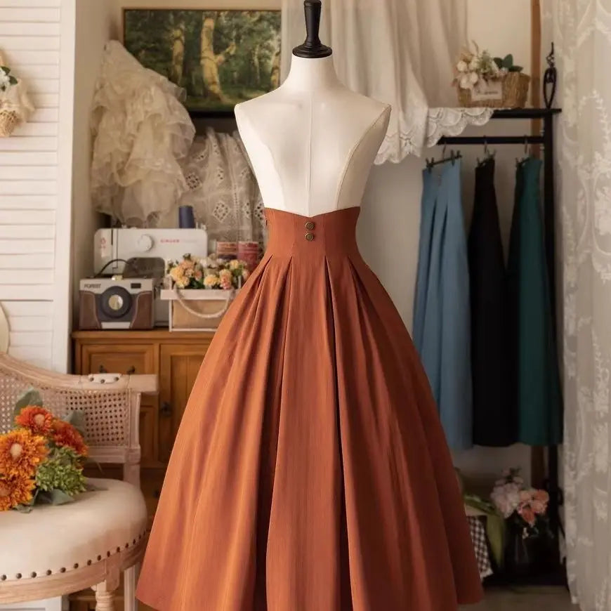 Long Minimalist Vintage Steampunk Skirt sleek