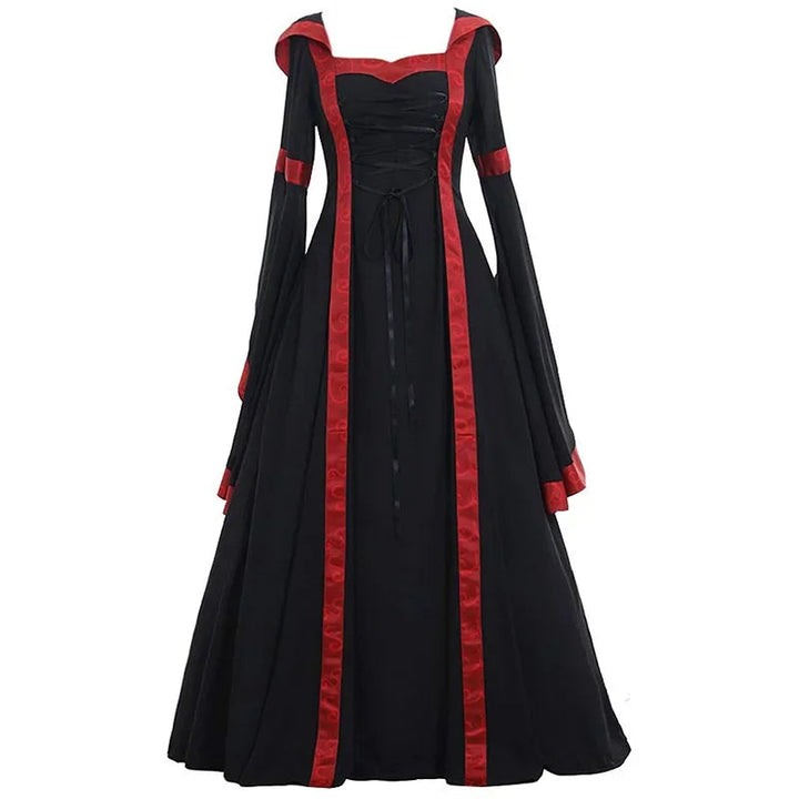 Long Renaissance Steampunk Hooded Dress chic