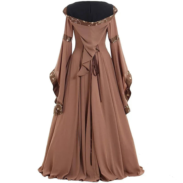 Long Renaissance Steampunk Hooded Dress look