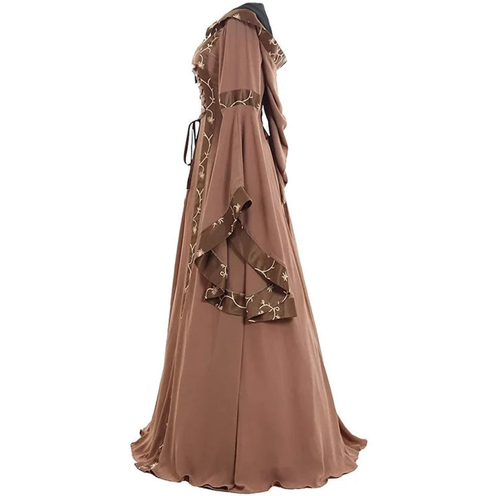 Long Renaissance Steampunk Hooded Dress mysterious