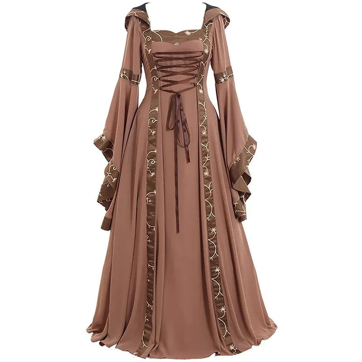Long Renaissance Steampunk Hooded Dress vintage