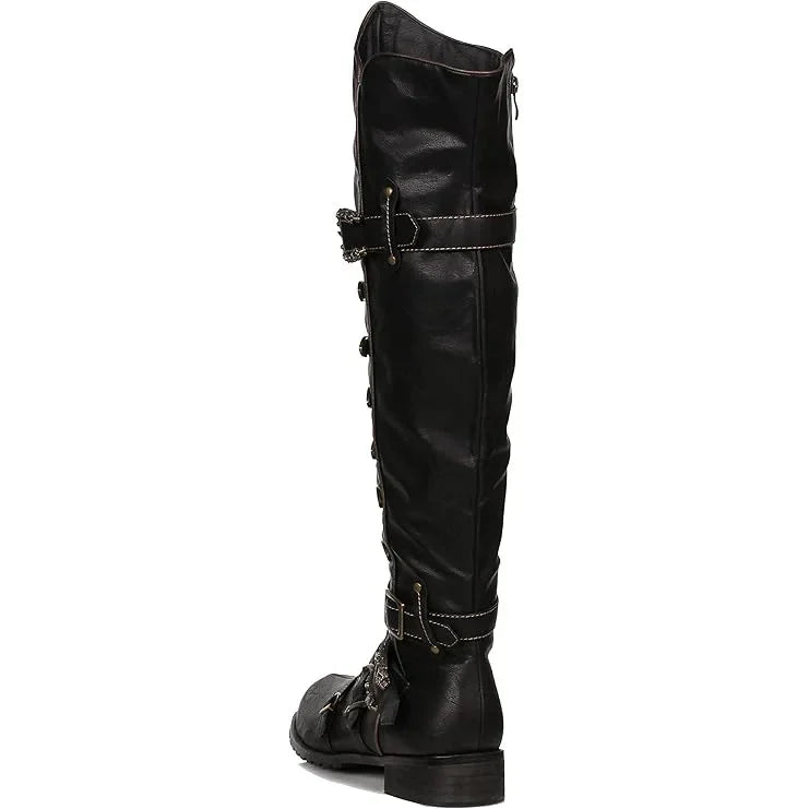 Long Steampunk Boots Buckled durable