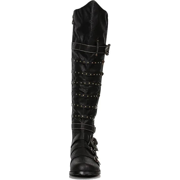 Long Steampunk Boots Buckled fashion
