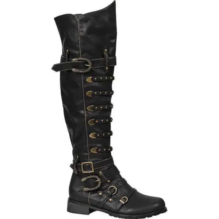 Long Steampunk Boots Buckled quality