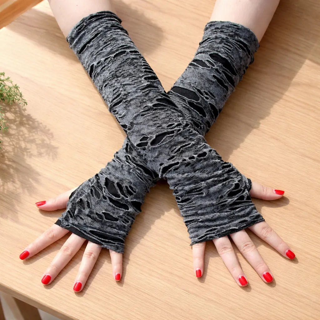 Long Steampunk Fingerless Gloves