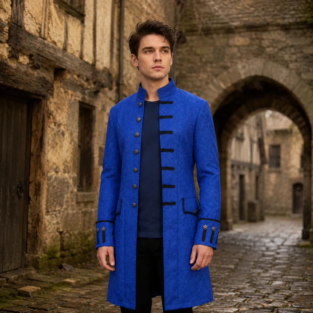 Long Steampunk Jacquard Trench Coat