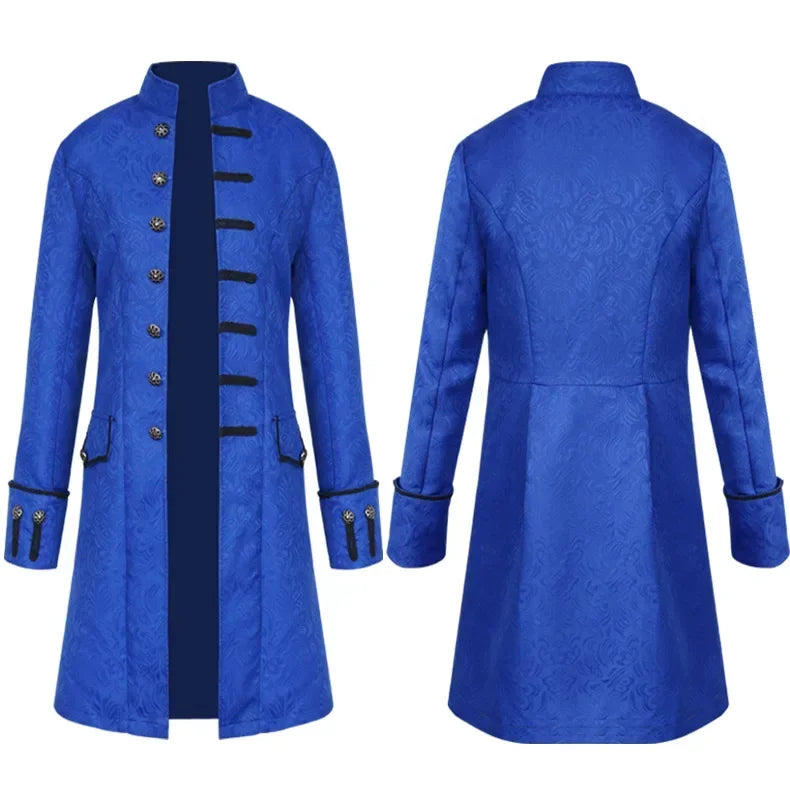 Long Steampunk Jacquard Trench Coat