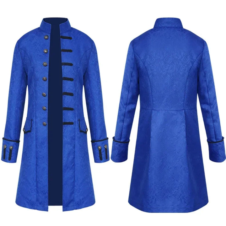 Long Steampunk Jacquard Trench Coat