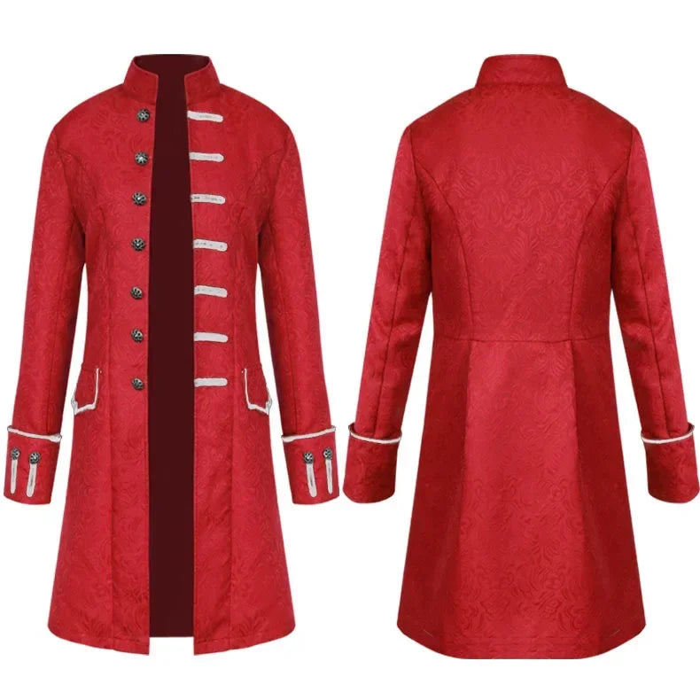 Long Steampunk Jacquard Trench Coat – classic steampunk