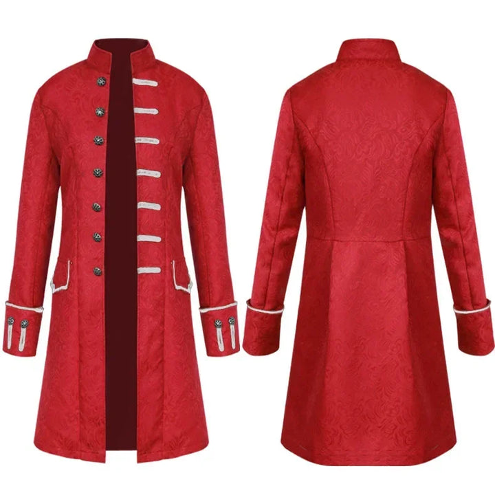 Long Steampunk Jacquard Trench Coat – classic steampunk