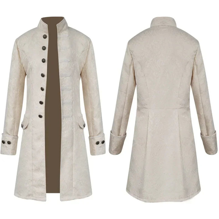 Long Steampunk Jacquard Trench Coat – refined look