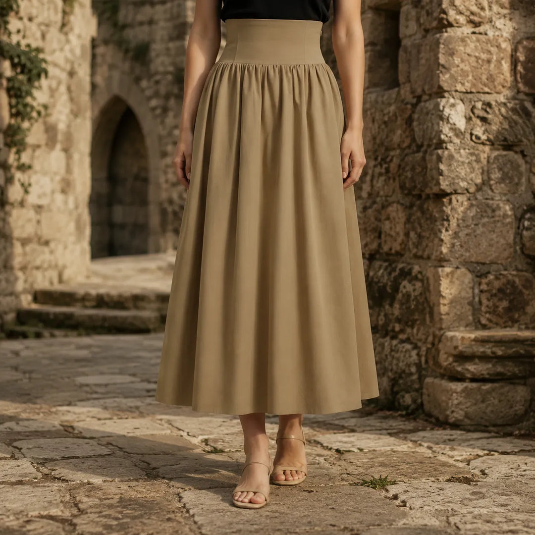Long Steampunk Skirt With Lace-up Back