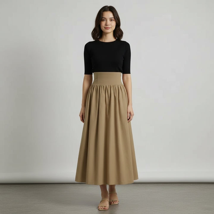 Long Steampunk Skirt With Lace-up Back