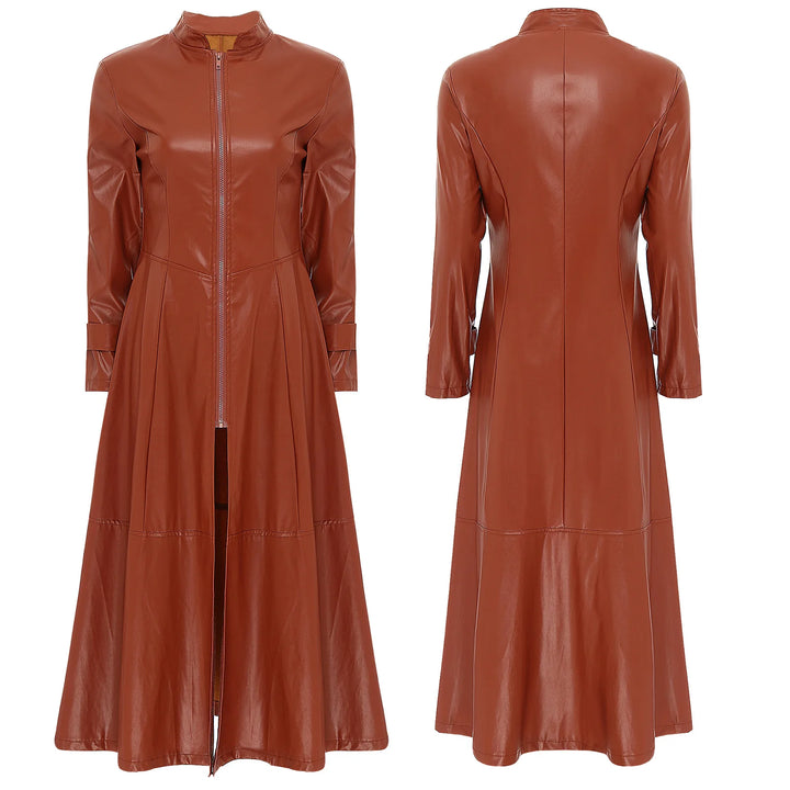 Long Steampunk Trench Coat Brown