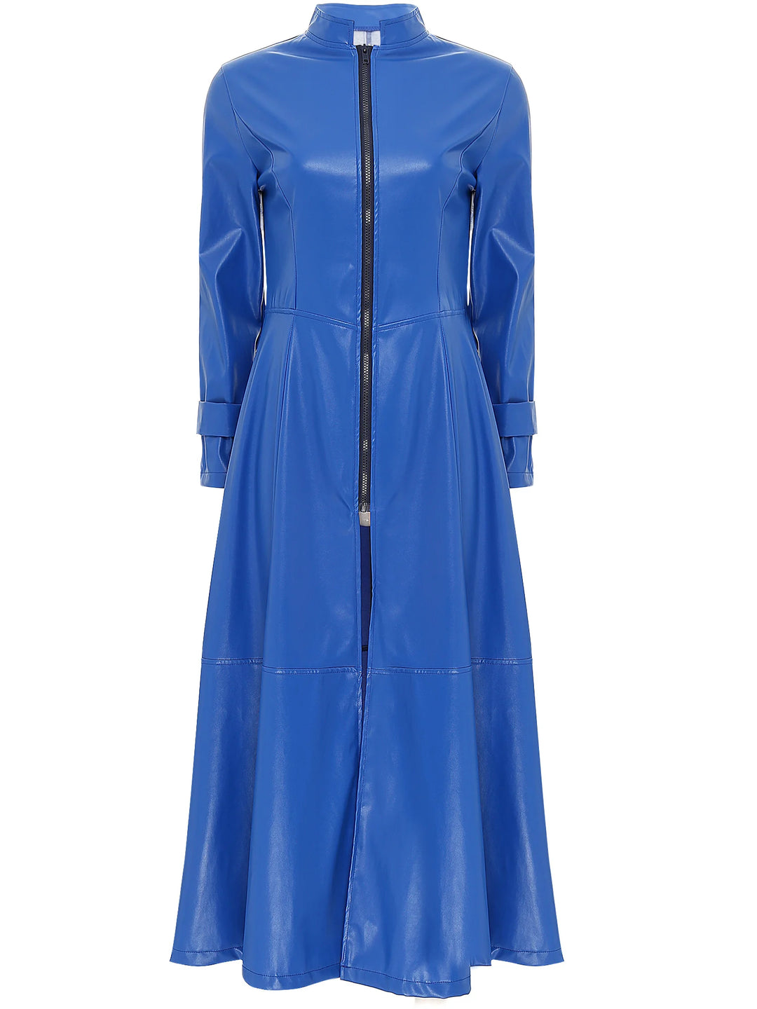 Long Steampunk Trench Coat Royal Blue