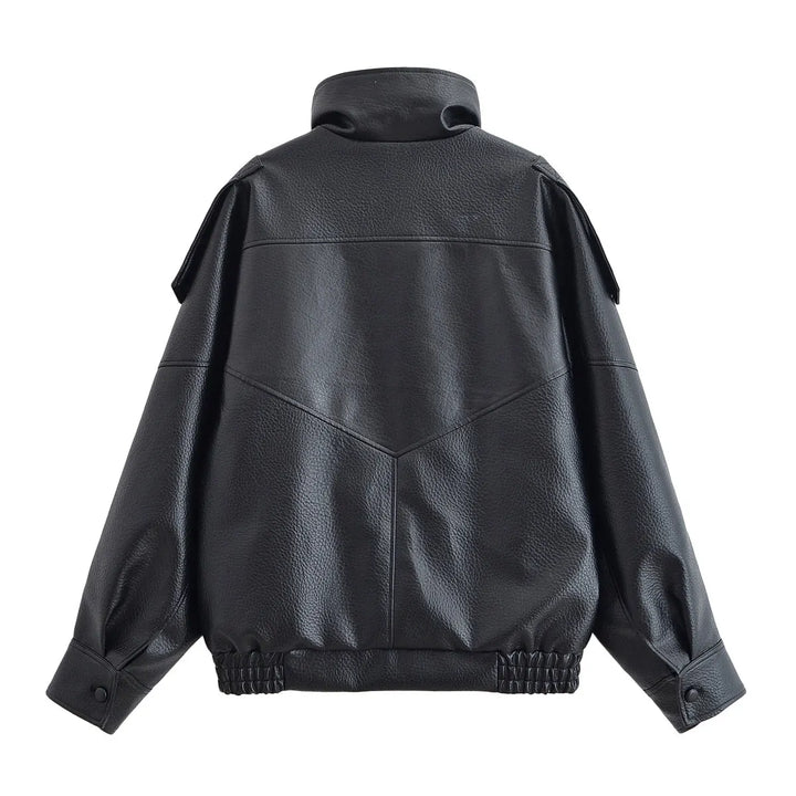 Loose-Fitting Vintage Steampunk Jacket Black Back