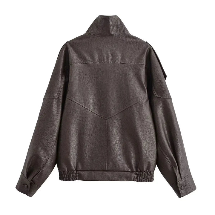 Loose-Fitting Vintage Steampunk Jacket Brown Back