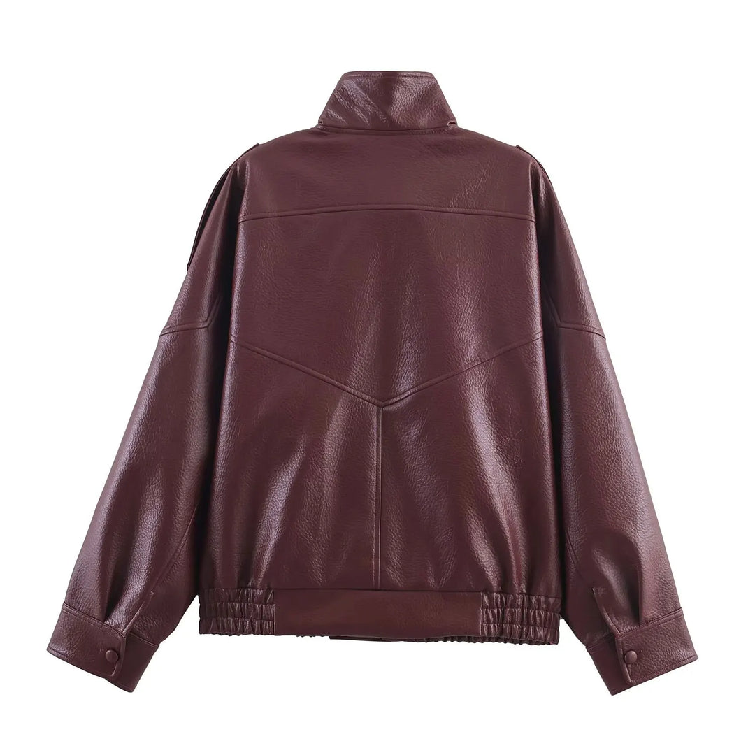 Loose-Fitting Vintage Steampunk Jacket Red Back