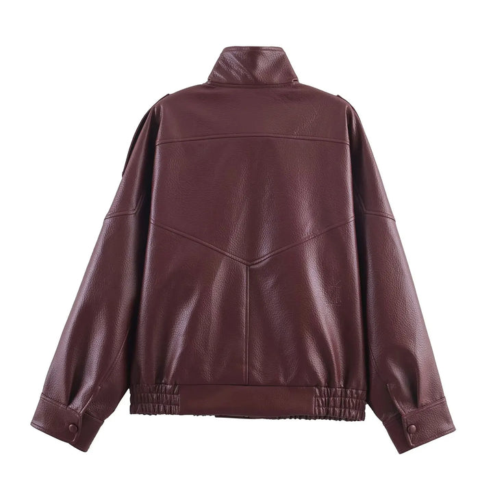 Loose-Fitting Vintage Steampunk Jacket Red Back