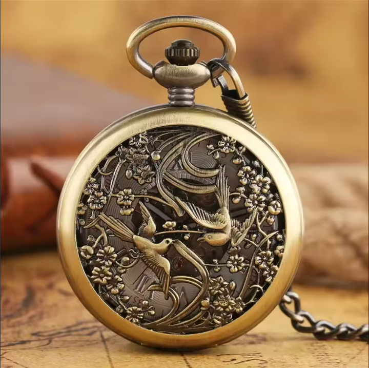 Magpie Steampunk Pocket Watch fashion
