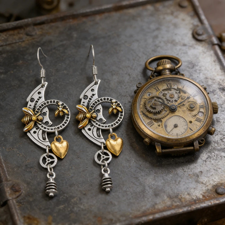 Mechanical Steampunk Bee Earrings stylish