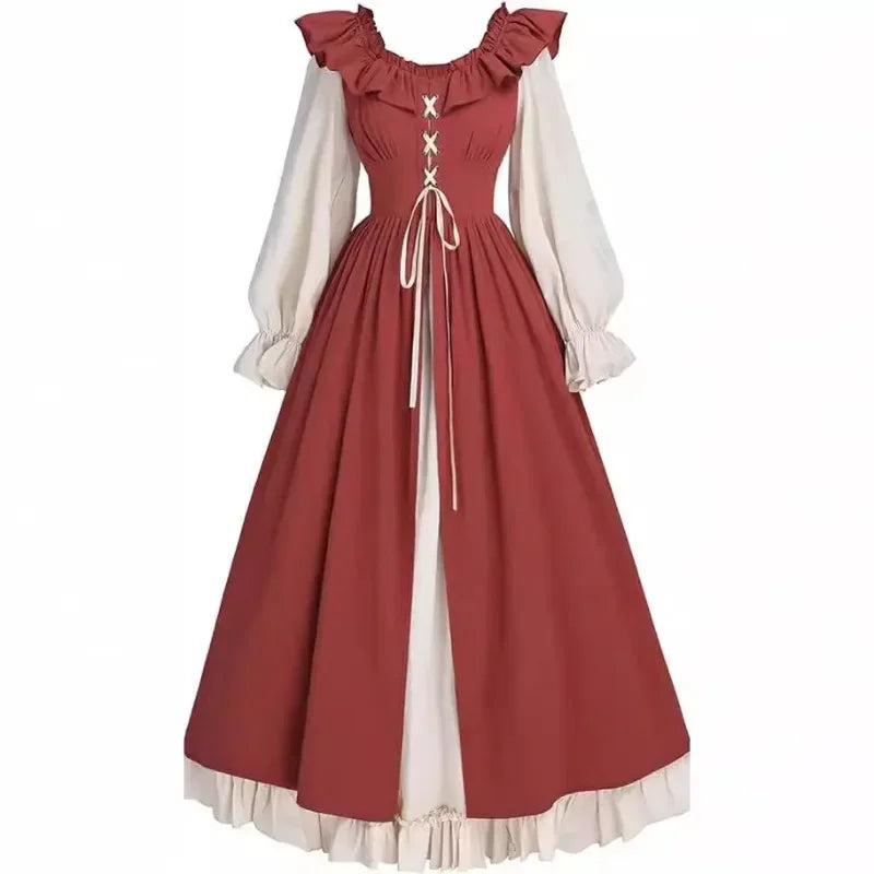 Medieval-Renaissance Steampunk Dress red