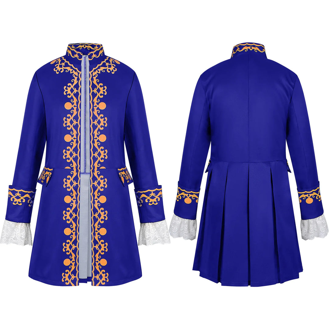 Medieval Baroque Steampunk Coat Blue