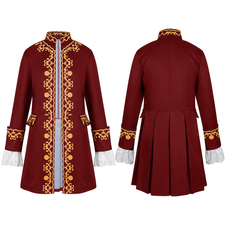 Medieval Baroque Steampunk Coat Red
