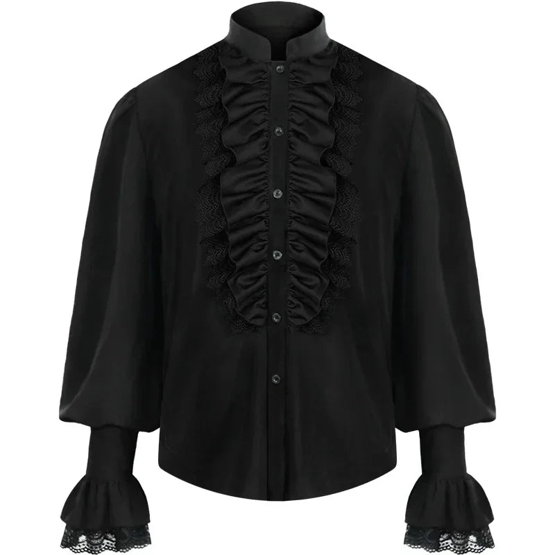 Medieval Retro Steampunk Shirt black
