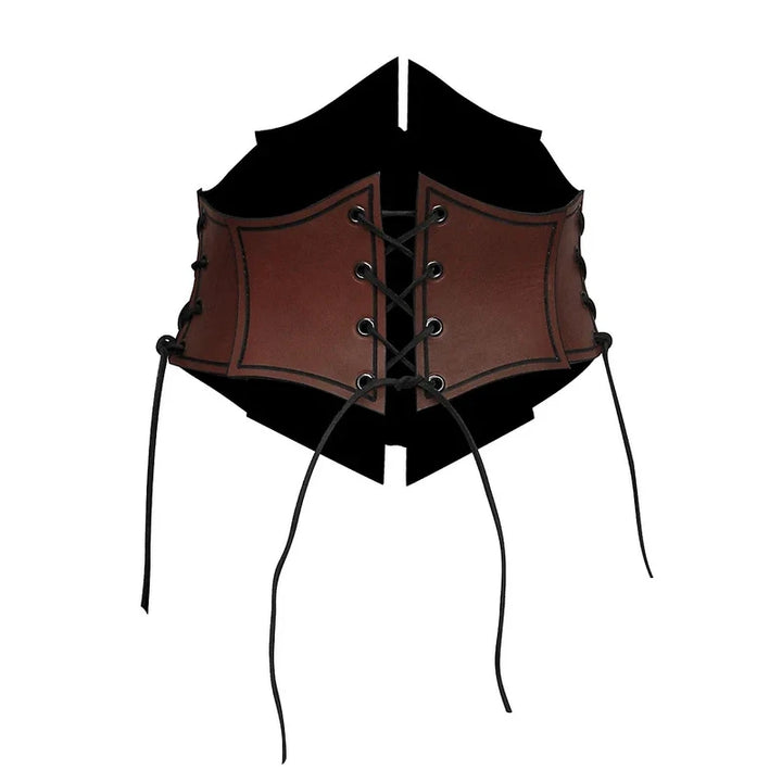 Medieval Steampunk Belt Armor With Laces brown