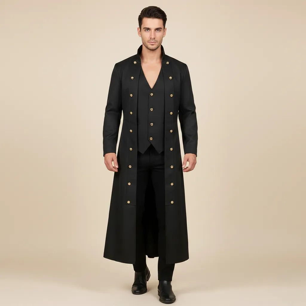 Medieval Steampunk Coat With Laces
