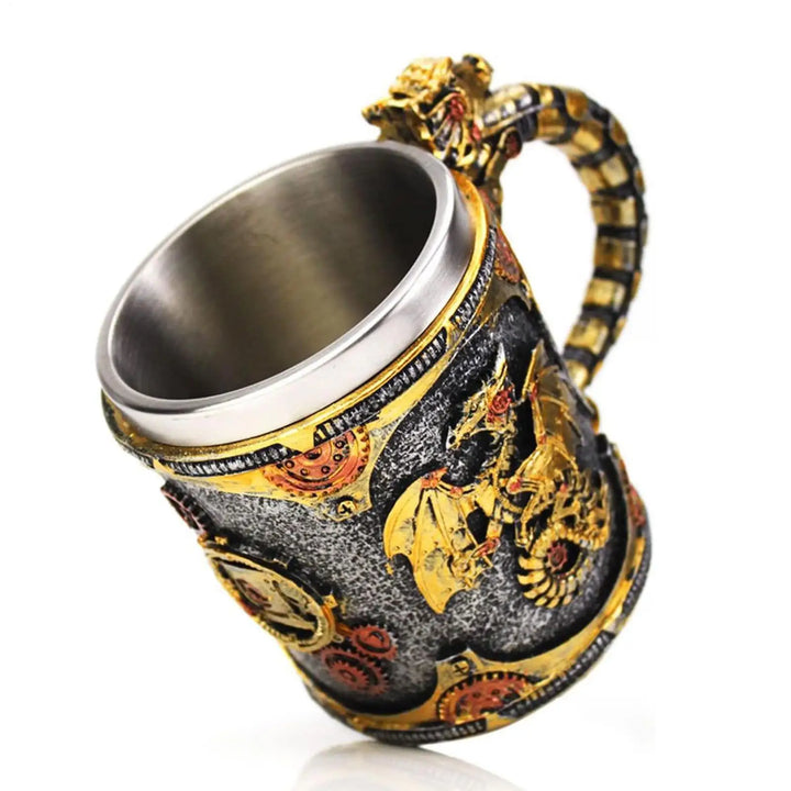 Medieval Steampunk Dragon Mug durable