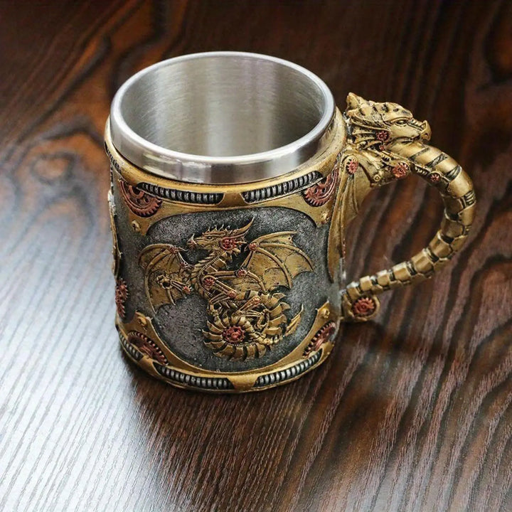 Medieval Steampunk Dragon Mug resistant